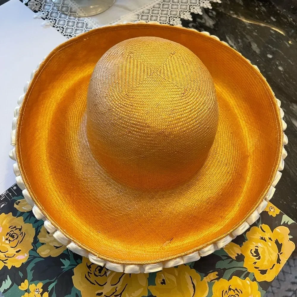 B. Michael Pearl Ribbon Embellished Straw Hat - Picture 5 of 11